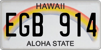 HI license plate EGB914