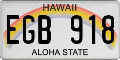 HI license plate EGB918