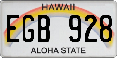 HI license plate EGB928
