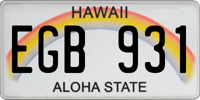HI license plate EGB931