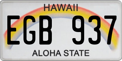 HI license plate EGB937