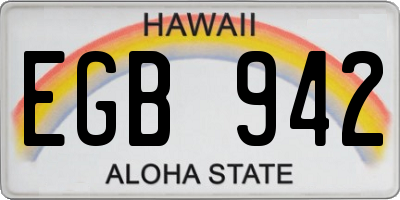 HI license plate EGB942