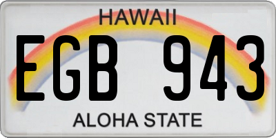 HI license plate EGB943