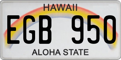 HI license plate EGB950