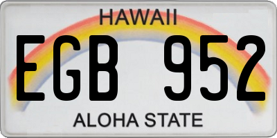 HI license plate EGB952