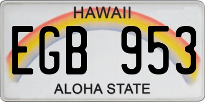 HI license plate EGB953