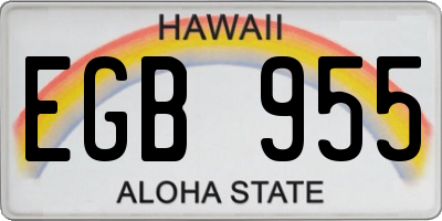 HI license plate EGB955