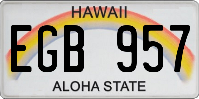HI license plate EGB957