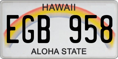 HI license plate EGB958