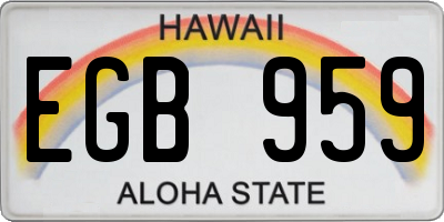 HI license plate EGB959
