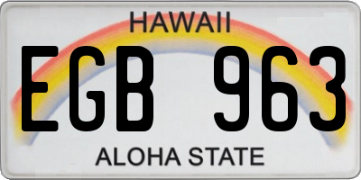 HI license plate EGB963