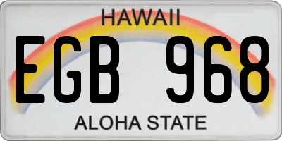 HI license plate EGB968