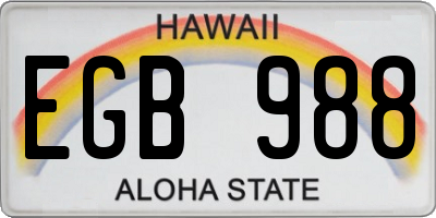 HI license plate EGB988