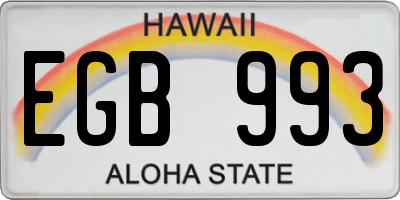 HI license plate EGB993