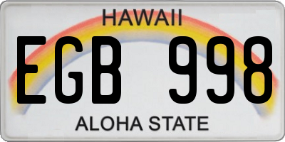 HI license plate EGB998