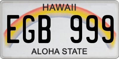 HI license plate EGB999