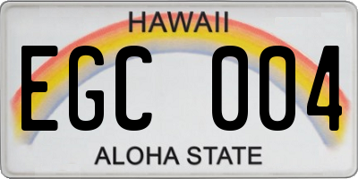 HI license plate EGC004