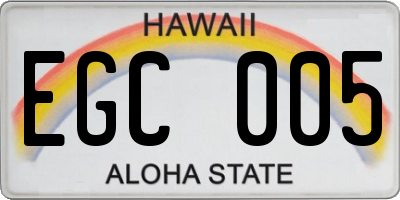 HI license plate EGC005