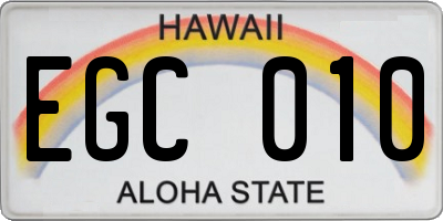 HI license plate EGC010