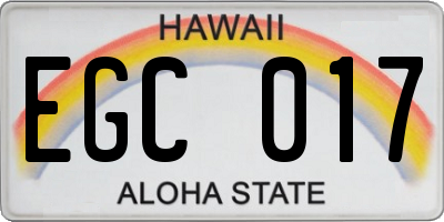 HI license plate EGC017