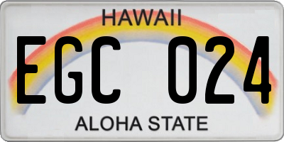 HI license plate EGC024
