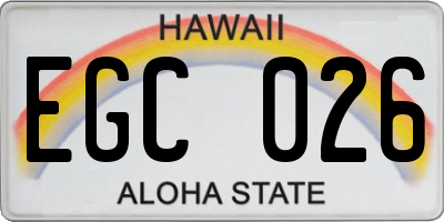 HI license plate EGC026