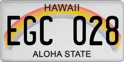 HI license plate EGC028