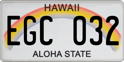 HI license plate EGC032