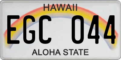 HI license plate EGC044