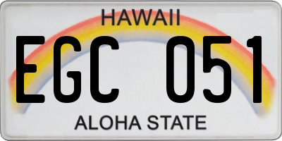 HI license plate EGC051