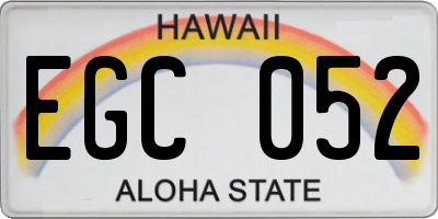 HI license plate EGC052