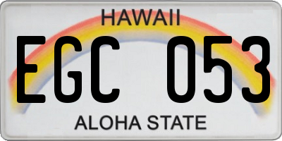 HI license plate EGC053