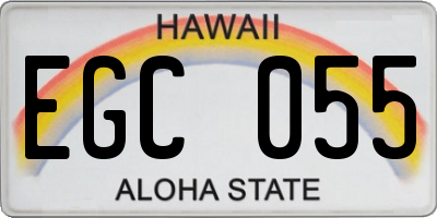 HI license plate EGC055