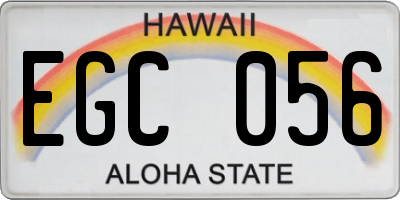 HI license plate EGC056