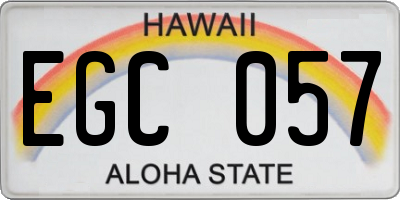 HI license plate EGC057