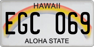 HI license plate EGC069