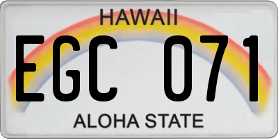 HI license plate EGC071