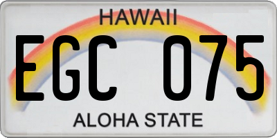HI license plate EGC075