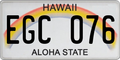 HI license plate EGC076