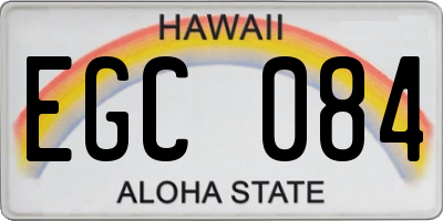HI license plate EGC084