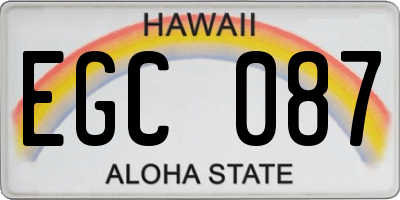 HI license plate EGC087