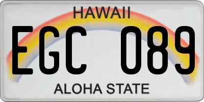 HI license plate EGC089