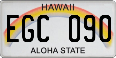 HI license plate EGC090