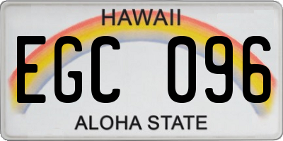HI license plate EGC096