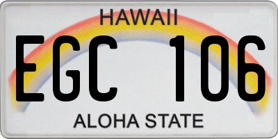 HI license plate EGC106