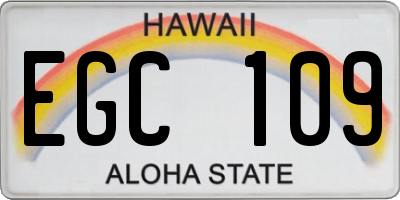 HI license plate EGC109