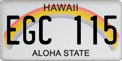 HI license plate EGC115
