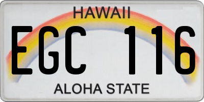 HI license plate EGC116