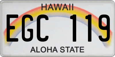 HI license plate EGC119