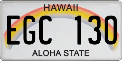 HI license plate EGC130